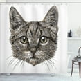 thumbnail image 1 of Ambesonne Animal Shower Curtain, Sketchy Cat Head, 69"Wx75"L, Grey, 1 of 5