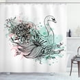 thumbnail image 1 of Ambesonne Animal Shower Curtain, Sketchy Swan Watercolors, 69"Wx70"L, Mint Green Pale Pink, 1 of 3