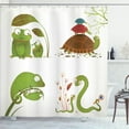 thumbnail image 1 of Ambesonne Animal Shower Curtain, Snake Frog Ninja Reptile, 69"Wx75"L, Green Brown Red, 1 of 4