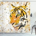 thumbnail image 1 of Ambesonne Animal Shower Curtain, Vector Wildlife Tiger, 69"Wx84"L, Orange, 1 of 5