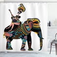 thumbnail image 1 of Ambesonne Animal Shower Curtain, Woman on Mammal, 69"Wx75"L, Multicolor, 1 of 4