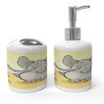 thumbnail image 1 of Ambesonne Animal Soap Dispenser & Toothbrush Holder Set, Bathing Mouse, 2 Pcs, Grey Yellow Cream, 1 of 6
