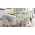 thumbnail image 1 of Ambesonne Animal Tablecloth Rectangular Table Cover, Bird Owl, 60"x84", Green, 1 of 4