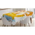 thumbnail image 1 of Ambesonne Animal Tablecloth Rectangular Table Cover, Cartoon Cat and Dog Bath, 60"x90", Yellow Brown Blue, 1 of 4