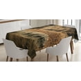 thumbnail image 1 of Ambesonne Animal Tablecloth Rectangular Table Cover, Crocodile Hunt in Wild, 60"x84", Brown Tan, 1 of 4