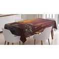 thumbnail image 1 of Ambesonne Animal Tablecloth Rectangular Table Cover, Dark Cat Mystic Picture, 60"x90", Orange Brown, 1 of 4