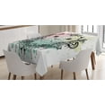 thumbnail image 1 of Ambesonne Animal Tablecloth Rectangular Table Cover, French Bulldog Flowers, 60"x90", Pale Green Pale Pink, 1 of 4
