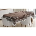 thumbnail image 1 of Ambesonne Animal Tablecloth Rectangular Table Cover, Growling Grizzly Bear, 52"x70", Brown and White, 1 of 4