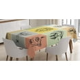 thumbnail image 1 of Ambesonne Animal Tablecloth Rectangular Table Cover, Hipster Monkey Camel Cat, 52"x70", Multicolor, 1 of 4