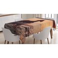 thumbnail image 1 of Ambesonne Animal Tablecloth Rectangular Table Cover, Horse Sea at Sunset, 52"x70", Salmon Dark Brown, 1 of 4