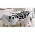 thumbnail image 1 of Ambesonne Animal Tablecloth Rectangular Table Cover, Monochrome Floral Animal, 60"x84", Black and White, 1 of 4
