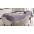 thumbnail image 1 of Ambesonne Animal Tablecloth Rectangular Table Cover, Pet Cat Kitty Portrait, 60"x84", Lilac Black White, 1 of 4