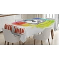thumbnail image 1 of Ambesonne Animal Tablecloth Rectangular Table Cover, Rainbow Sloth Sketch, 60"x84", Multicolor, 1 of 4