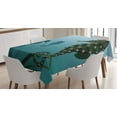 thumbnail image 1 of Ambesonne Animal Tablecloth Rectangular Table Cover, Sea Creatures Aquatic, 60"x84", Green Blue, 1 of 4