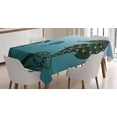 thumbnail image 1 of Ambesonne Animal Tablecloth Rectangular Table Cover, Sea Creatures Aquatic, 60"x90", Green Blue, 1 of 4