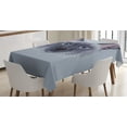 thumbnail image 1 of Ambesonne Animal Tablecloth Rectangular Table Cover, Siamese Cat Portrait, 52"x70", White Sky Blue and Grey, 1 of 4