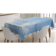 thumbnail image 1 of Ambesonne Animal Tablecloth Rectangular Table Cover, Swallows on Power Cord, 60"x84", Pale Blue Black White, 1 of 4