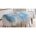 thumbnail image 1 of Ambesonne Animal Tablecloth Rectangular Table Cover, Swan in River Art, 60"x84", Blue White, 1 of 4