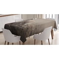 thumbnail image 1 of Ambesonne Animal Tablecloth Rectangular Table Cover, White Wolf on the Rocks, 60"x84", Warm Taupe, 1 of 4