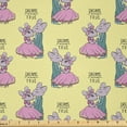 thumbnail image 1 of Ambesonne Animal Theme Fabric by the Yard Microfiber, Dancing Mouse Love, 5 Yards, Pastel Yellow Baby Pink, 1 of 2
