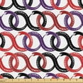 thumbnail image 1 of Ambesonne Animal Theme Fabric by the Yard Upholstery, Greek Myths Ouroboros, 1 Yard, White Purple Scarlet, 1 of 1
