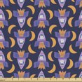 thumbnail image 1 of Ambesonne Animal Theme Fabric by the Yard Upholstery, Royal Space Cat Art, 10 Yards, Dark Slate Blue Apricot, 1 of 5
