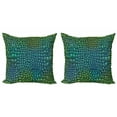 thumbnail image 1 of Ambesonne Animal Throw Pillow Cover 2 Pack, Alligator Skin, 20", Green Blue, 1 of 2