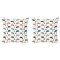 thumbnail image 1 of Ambesonne Animal Throw Pillow Cover 2 Pack, Colorful Dolphins Art, 18", Multicolor, 1 of 2