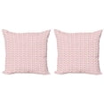 thumbnail image 1 of Ambesonne Animal Throw Pillow Cover 2 Pack, Dots Hearts Checkered, 24", Pistachio Green Pink, 1 of 2