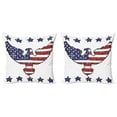 thumbnail image 1 of Ambesonne Animal Throw Pillow Cover 2 Pack, Patriotic Eagle, 20", Red Blue, 1 of 2