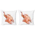 thumbnail image 1 of Ambesonne Animal Throw Pillow Cover 2 Pack, Savannah Themed Watercolor, 18", Orange and White, 1 of 2