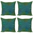 thumbnail image 1 of Ambesonne Animal Throw Pillow Cover 4 Pack, Alligator Skin, 16", Green Blue, 1 of 6