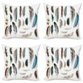 thumbnail image 1 of Ambesonne Animal Throw Pillow Cover 4 Pack, Bird Body Feathers Set, 20", Multicolor, 1 of 5