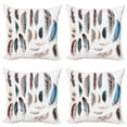 thumbnail image 1 of Ambesonne Animal Throw Pillow Cover 4 Pack, Bird Body Feathers Set, 24", Multicolor, 1 of 5
