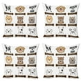 thumbnail image 1 of Ambesonne Animal Throw Pillow Cover 4 Pack, Boston Terrier Dogs, 20", Grey Cream White, 1 of 7