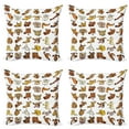 thumbnail image 1 of Ambesonne Animal Throw Pillow Cover 4 Pack, Dog Heads Puppy Canin, 18", White Yellow Chocolate, 1 of 5