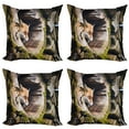 thumbnail image 1 of Ambesonne Animal Throw Pillow Cover 4 Pack, Exotic Furry Creature, 16", Tan, 1 of 6