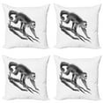 thumbnail image 1 of Ambesonne Animal Throw Pillow Cover 4 Pack, Exotic Jungle Monkey, 20", Dimgrey, 1 of 5