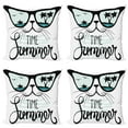 thumbnail image 1 of Ambesonne Animal Throw Pillow Cover 4 Pack, Hipster Cat with Palms, 18", Almond Green Black Teal, 1 of 6
