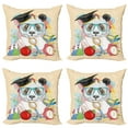 thumbnail image 1 of Ambesonne Animal Throw Pillow Cover 4 Pack, Hipster Panda in, 16", Multicolor, 1 of 6