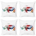 thumbnail image 1 of Ambesonne Animal Throw Pillow Cover 4 Pack, Musical Notes Creature Art, 24", Multicolor, 1 of 7