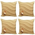 thumbnail image 1 of Ambesonne Animal Throw Pillow Cover 4 Pack, Seashells Yellow Sand, 18", Sand Brown, 1 of 5