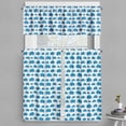 thumbnail image 1 of Ambesonne Animal Valance & Curtain, Blue Animal Theme, 55"x24", Blue White, 1 of 6