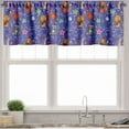 thumbnail image 1 of Ambesonne Animal Valance Pack of 2, Funny Cartoon Zoo Star Lion, 54"X18", Blue Violet and Multicolor, 1 of 4