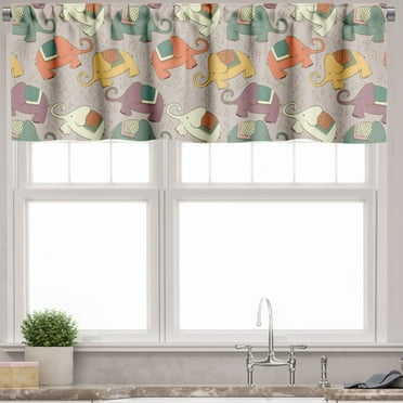 Ambesonne Animal Window Valance, Animals on Wheels, 54" X 12", Multicolor