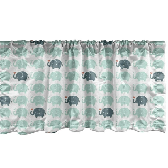 Ambesonne Animal Window Valance, Cartoon Seafoam Fun Pattern, 54" X 12", Teal