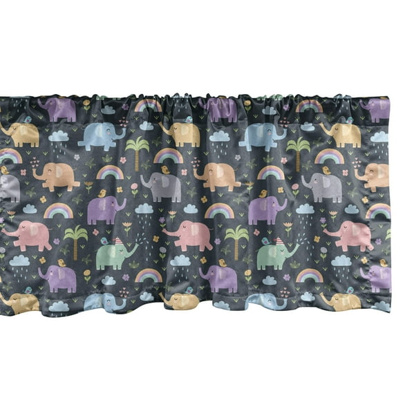Ambesonne Animal Window Valance, Colorful s Birds, 54" X 18", Multicolor