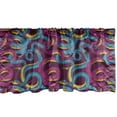thumbnail image 1 of Ambesonne Animal Window Valance, Hand Drawn Art Snakes, 54" X 18", Plum Blue Yellow, 1 of 5