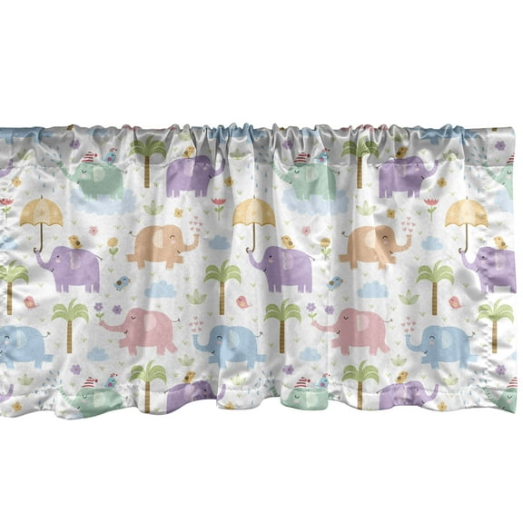 Ambesonne Animal Window Valance, Jungle Animal, 54" X 12", Multicolor