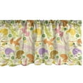 thumbnail image 1 of Ambesonne Animal Window Valance, Pastel Colorful Exotic Setting Silhouettes with Flowers Repetition, Curtain Valance for Kitchen Bedroom Decor with Rod Pocket, 54" X 18", Pale Yellow and Multicolor, 1 of 2